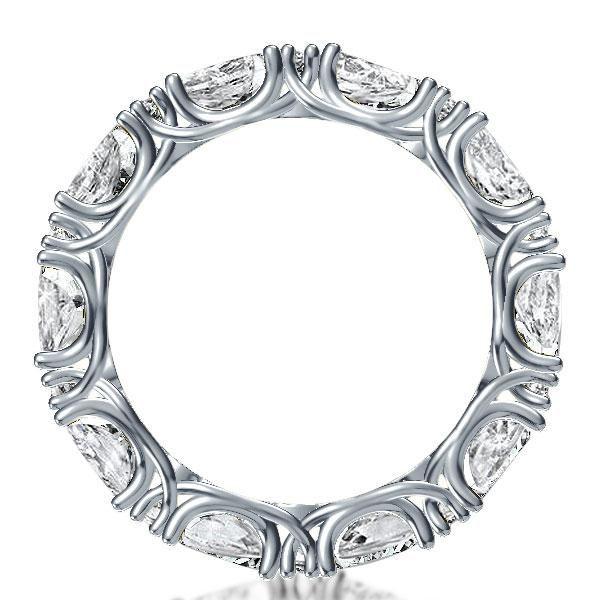 Eternity Pear Created White Sapphire Wedding Band - 925 Sterling Silver