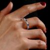 Modern Princess Cut Blue Sapphire Wedding Band in Sterling Silver