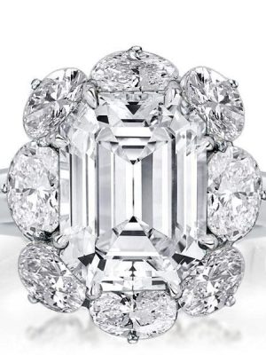 Sterling Silver Flower Design Engagement Ring - 13.48 CT. TW.