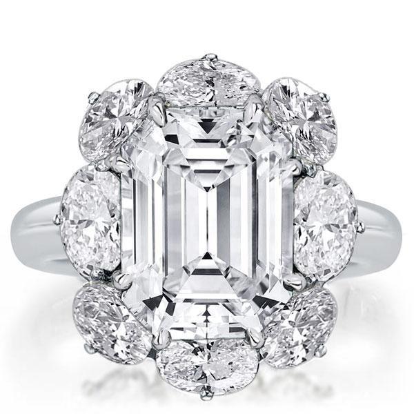 Sterling Silver Flower Design Engagement Ring - 13.48 CT. TW.