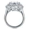 Sterling Silver Flower Design Engagement Ring - 13.48 CT. TW.