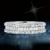 Triple Row Baguette Cubic Zirconia Wedding Band in Rhodium-Plated Sterling Silver