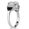 Sterling Silver Half Bezel Round Cut Engagement Ring - 2.75 CT Center Stone