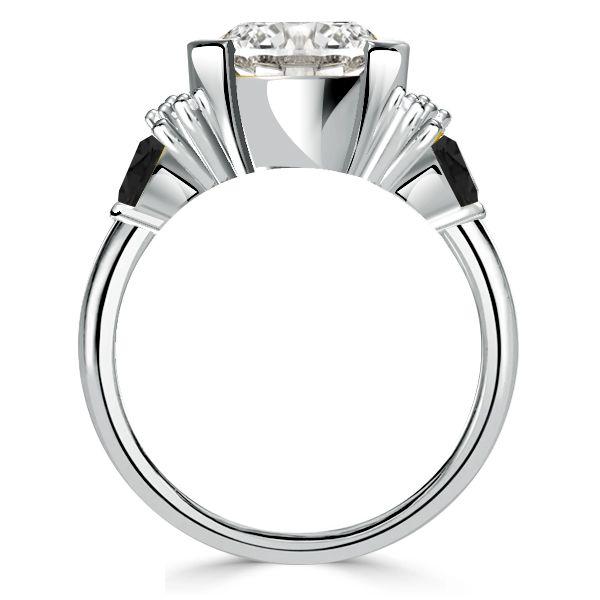 Sterling Silver Half Bezel Round Cut Engagement Ring - 2.75 CT Center Stone