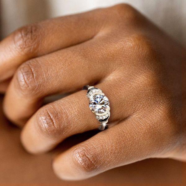 Sterling Silver Half Bezel Round Cut Engagement Ring - 2.75 CT Center Stone