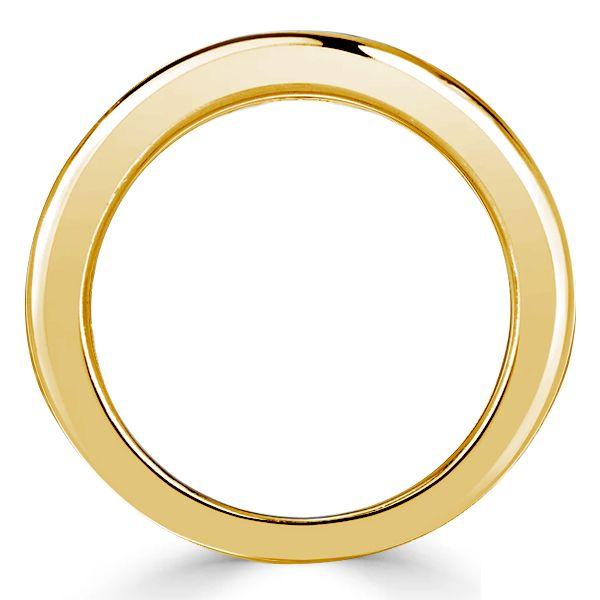 Round & Emerald Cut Half Eternity Wedding Band - 18K Gold Plated Sterling Silver