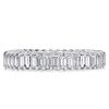 Blue Sapphire Stackable Band Set - Sterling Silver Baguette & Round Cut Rings