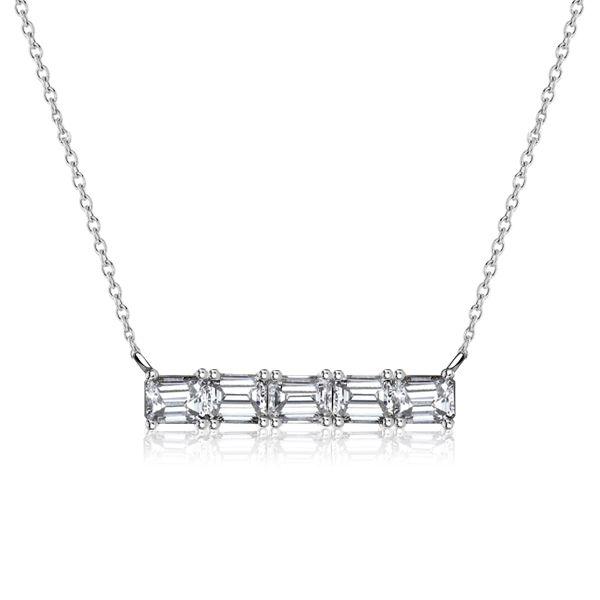 Baguette Cut Bar Necklace in Sterling Silver - Elegant & Minimalist