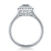 Double Halo Emerald Engagement Ring - Sterling Silver, 3 Carat Center Stone