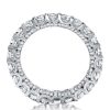 Round Brilliant White Sapphire Eternity Wedding Band in Rhodium Plated Sterling Silver