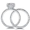 Sterling Silver Three-Quarters Round & Pear Bridal Ring Set - 2.3 CT Center Stone
