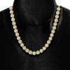 18K Gold Plated Sterling Silver Round Tennis Necklace - Sparkly & Strong