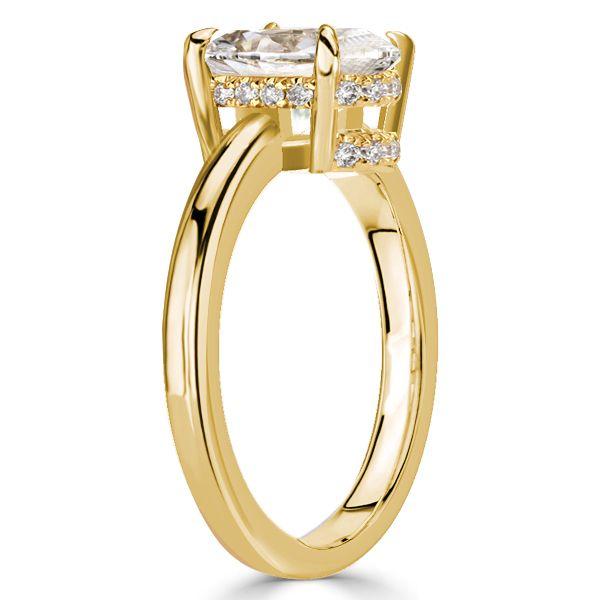 Classic Cushion Cut Solitaire Engagement Ring - 18K Gold Plated Sterling Silver
