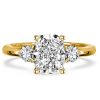 Three Stone Cushion Cut Sterling Silver Engagement Ring (2.92 CTW)