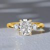 Three Stone Cushion Cut Sterling Silver Engagement Ring (2.92 CTW)