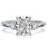 Three Stone Cushion Cut Sterling Silver Engagement Ring (2.92 CTW)