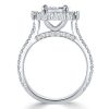 Vintage Style Radiant Cut Halo Engagement Ring for Women in 925 Sterling Silver