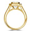 Halo Emerald Cut Engagement Ring - 2.75 CT Solitaire - Bezel Setting - 18K Gold Plated Sterling Silver