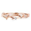 Rose Gold Twig Ring, 18K Plated Sterling Silver Braided Wedding Band for Women