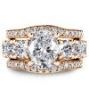 18K Rose Gold Plated Sterling Silver Engagement Ring with 5.00 CT Center Stone