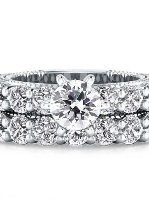 925 Sterling Silver Bridal Ring Set for Women - Single Stone Engagement & Wedding