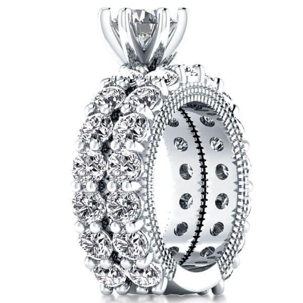 925 Sterling Silver Bridal Ring Set for Women - Single Stone Engagement & Wedding