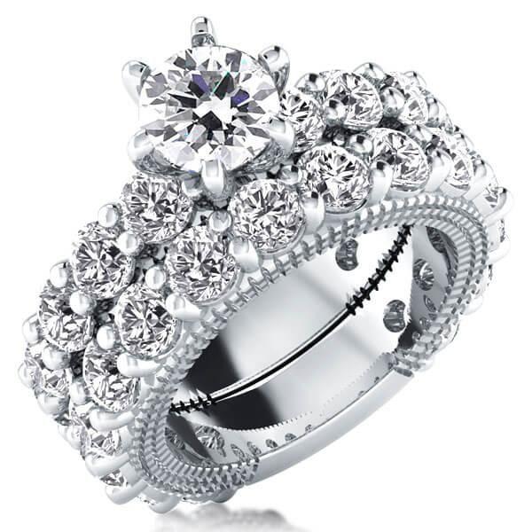 925 Sterling Silver Bridal Ring Set for Women - Single Stone Engagement & Wedding