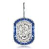 Double Halo Drop Earrings - 925 Sterling Silver, 3.20 CT. TW.