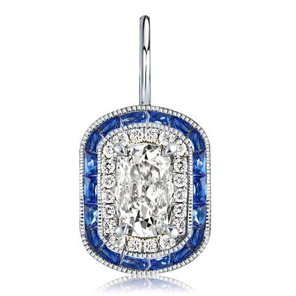 Double Halo Drop Earrings - 925 Sterling Silver, 3.20 CT. TW.