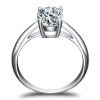 Oval White Sapphire Solitaire Engagement Ring - 925 Sterling Silver