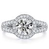 Halo Split Shank Engagement Ring - Sterling Silver, 2.64 CT. TW.
