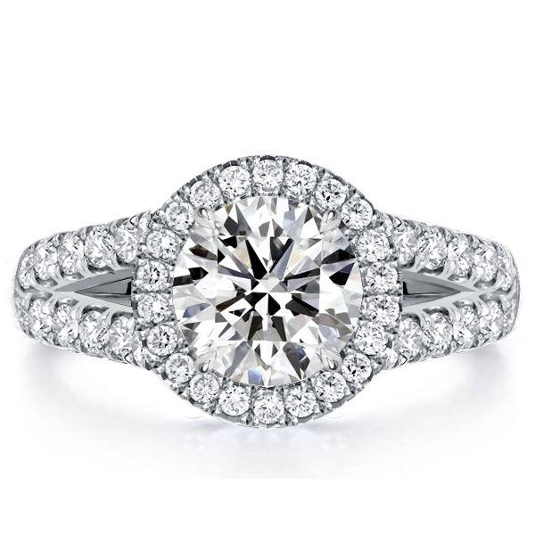 Halo Split Shank Engagement Ring - Sterling Silver, 2.64 CT. TW.