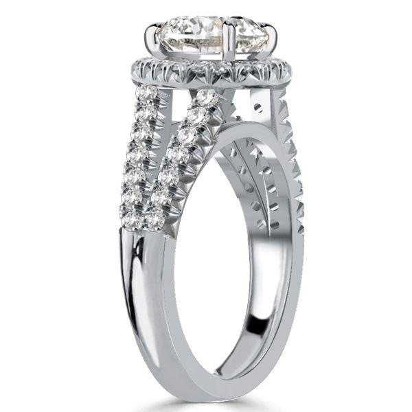 Halo Split Shank Engagement Ring - Sterling Silver, 2.64 CT. TW.