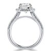Halo Split Shank Engagement Ring - Sterling Silver, 2.64 CT. TW.