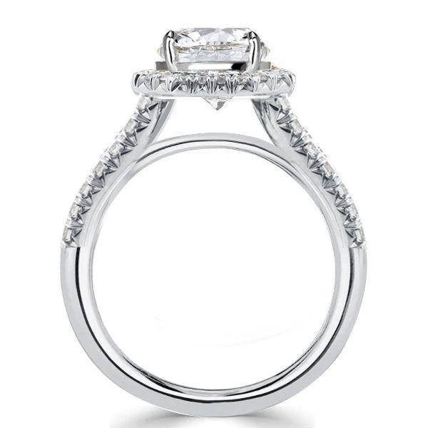 Halo Split Shank Engagement Ring - Sterling Silver, 2.64 CT. TW.