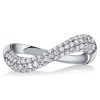 0.58 CT. TW. White Sapphire Pave Anniversary Band in Rhodium-Plated Sterling Silver