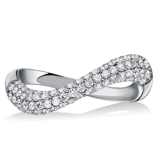 0.58 CT. TW. White Sapphire Pave Anniversary Band in Rhodium-Plated Sterling Silver