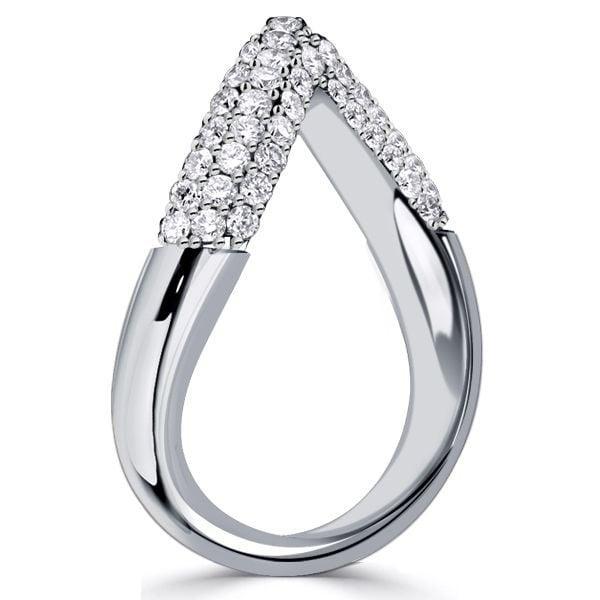 0.58 CT. TW. White Sapphire Pave Anniversary Band in Rhodium-Plated Sterling Silver