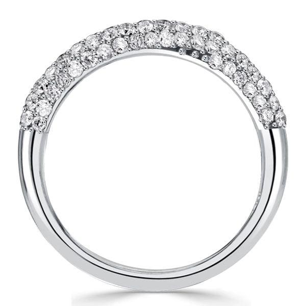 0.58 CT. TW. White Sapphire Pave Anniversary Band in Rhodium-Plated Sterling Silver