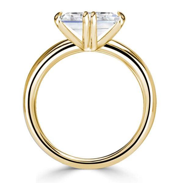 3.00 CT. TW. Asscher Cut White Sapphire Engagement Ring in Rhodium Plated Sterling Silver