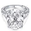 Cathedral Oval Cut Sterling Silver Engagement Ring - 5.81 CT