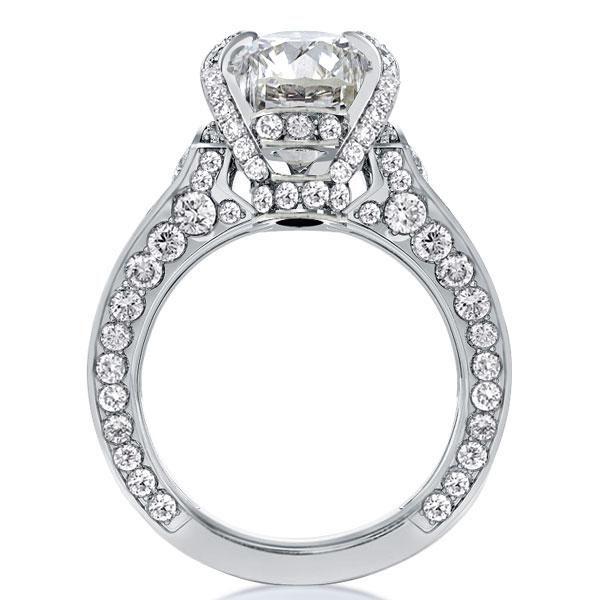 Cathedral Oval Cut Sterling Silver Engagement Ring - 5.81 CT