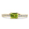 Emerald Cut Peridot Wedding Band for Women in 925 Sterling Silver