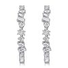 Sterling Silver Mixed Shape CZ Hoop Earrings for Women - Large, Sparkly, Nickel-Free