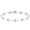 Bezel-Set White Sapphire Tennis Bracelet in Rhodium-Plated Sterling Silver
