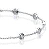 Bezel-Set White Sapphire Tennis Bracelet in Rhodium-Plated Sterling Silver
