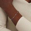 Bezel-Set White Sapphire Tennis Bracelet in Rhodium-Plated Sterling Silver