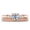 Rose Gold Plated Sterling Silver Engagement Ring Set - 1.49 CT Center Stone