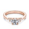 Rose Gold Plated Sterling Silver Engagement Ring Set - 1.49 CT Center Stone