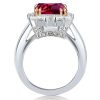 Emerald Cut Halo Two-Tone Engagement Ring - Sterling Silver, Rose Gold